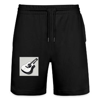 Guitare - Vintage - Country - Band - Liberté - Short de jogging bio TRAINER Stanley/Stella unisexe - noir - Devant - Nik (191cm) & Marisol (170cm)