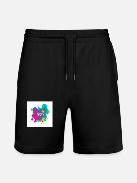 90s vibes - Stanley/Stella Trainer Unisex Organic Jogging Shorts - black