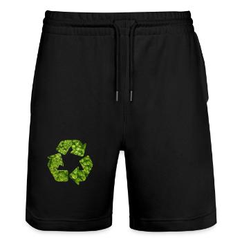 Recycle Environmental Protection Nature Forest Recycling - Stanley/Stella Trainer Unisex Organic Jogging Shorts - black - Front - Nik (191cm) & Marisol (170cm)