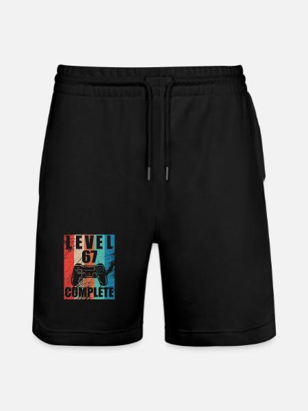 Level 67 complete - Stanley/Stella Trainer Unisex Organic Jogging Shorts - black