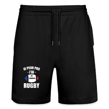 Maillot equipe de france rugby - Short de jogging bio TRAINER Stanley/Stella unisexe - noir - Devant - Nik (191cm) & Marisol (170cm)