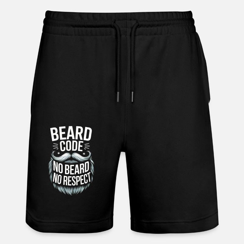 Beard Mustache Bearded Men - Stanley/Stella Trainer Unisex Organic Jogging Shorts - black