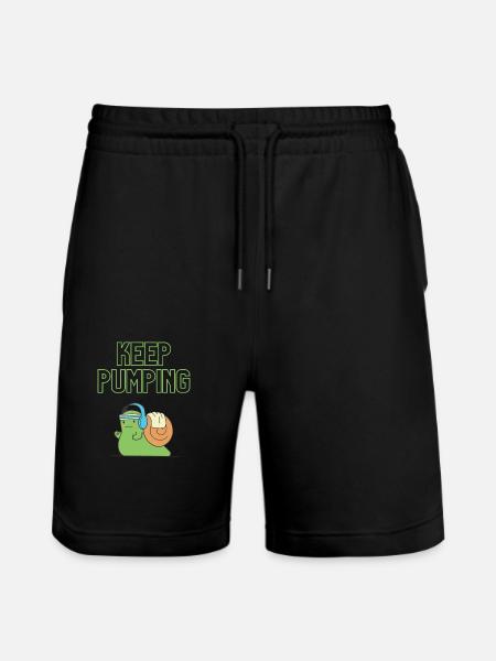"Keep Pumping" - Schnecken-Design - Stanley/Stella Unisex Bio Joggingshorts Trainer - Schwarz