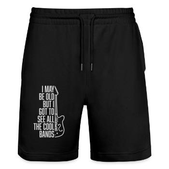 I may be old - Stanley/Stella Trainer Unisex Organic Jogging Shorts - black - Front - Nik (191cm) & Marisol (170cm)