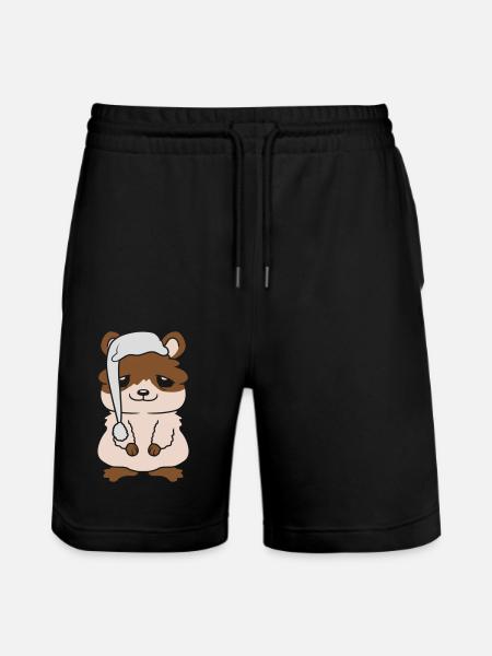 Good night sleepy hat hamster - Stanley/Stella Trainer Unisex Organic Jogging Shorts - black
