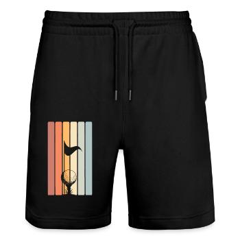 Golf Golfer - Stanley/Stella Unisex Bio Joggingshorts Trainer  - Schwarz - Vorne - Nik (191cm) & Marisol (170cm)