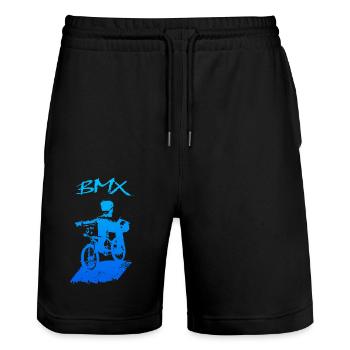 BMX - Stanley/Stella Trainer Unisex Organic Jogging Shorts - black - Front - Nik (191cm) & Marisol (170cm)