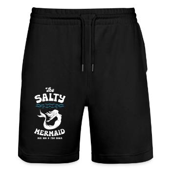 The Salty Mermaid Dive Bar - Stanley/Stella Unisex Bio Joggingshorts Trainer  - Schwarz - Vorne - Nik (191cm) & Marisol (170cm)