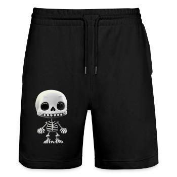 Happy Halloween cute skeleton scary funny spooky - Stanley/Stella Trainer Unisex Organic Jogging Shorts - black - Front - Nik (191cm) & Marisol (170cm)