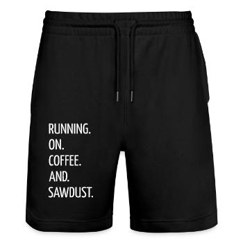 the carpenters hearbeat carpentry carpenter - Stanley/Stella Unisex Bio Joggingshorts Trainer  - Schwarz - Vorne - Nik (191cm) & Marisol (170cm)