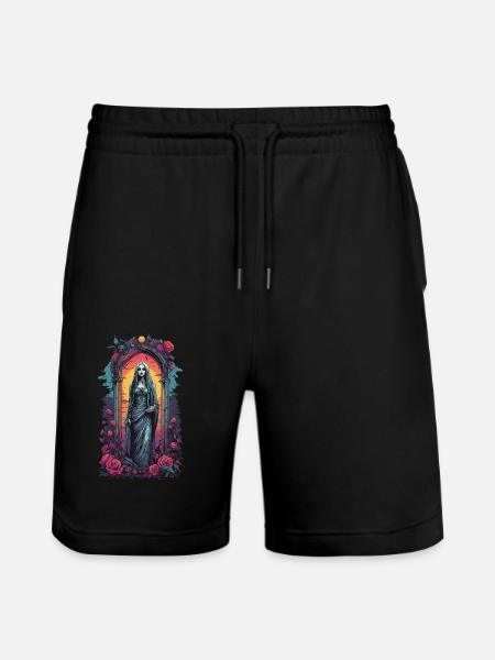 Occult Gothic Aesthetic Retro Wave Streetwear - Stanley/Stella Trainer Unisex Organic Jogging Shorts - black
