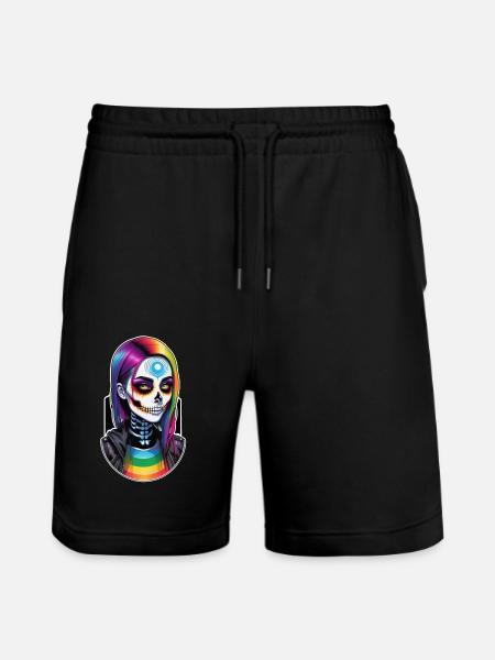 Halloween - Rock & Rainbow - Stanley/Stella Trainer Unisex Organic Jogging Shorts - black