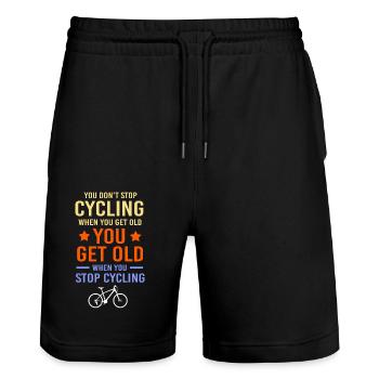 VTT VTT VTT - Short de jogging bio TRAINER Stanley/Stella unisexe - noir - Devant - Nik (191cm) & Marisol (170cm)