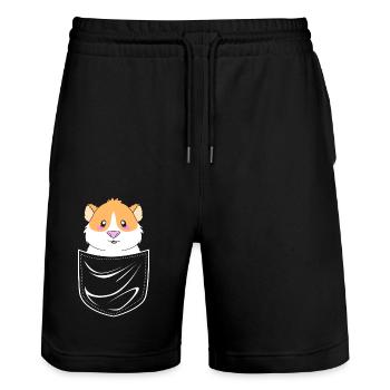 Cobaye - Short de jogging bio TRAINER Stanley/Stella unisexe - noir - Devant - Nik (191cm) & Marisol (170cm)
