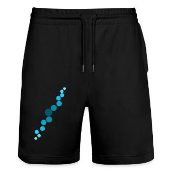 Bulles bleues - Short de jogging bio TRAINER Stanley/Stella unisexe - noir - Devant - Nik (191cm) & Marisol (170cm)