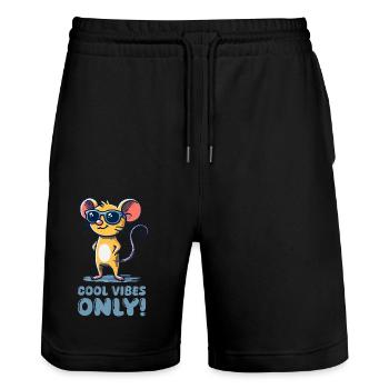 maus sonnenbrille cool - Stanley/Stella Unisex Bio Joggingshorts Trainer  - Schwarz - Vorne - Nik (191cm) & Marisol (170cm)