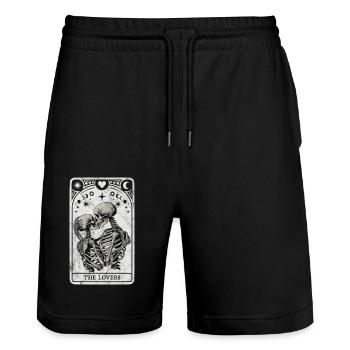 Das Tarot der Liebenden - Stanley/Stella Unisex Bio Joggingshorts Trainer  - Schwarz - Vorne - Nik (191cm) & Marisol (170cm)