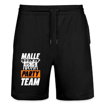 Malle Party Team - Stanley/Stella Unisex Bio Joggingshorts Trainer  - Schwarz - Vorne - Nik (191cm) & Marisol (170cm)