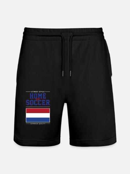 Home of Soccer - Stanley/Stella Trainer Unisex Organic Jogging Shorts - black