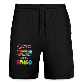 Bingo - Stanley/Stella Trainer Unisex Organic Jogging Shorts - black - Front - Nik (191cm) & Marisol (170cm)