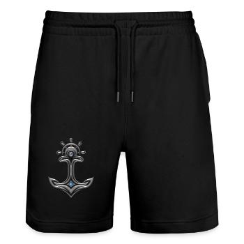 Odin Thor Anker - Stanley/Stella Unisex Bio Joggingshorts Trainer  - Schwarz - Vorne - Nik (191cm) & Marisol (170cm)