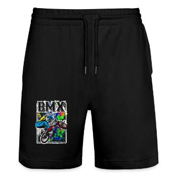 Vélo BMX | Vélo BMX | Cool BMX | BMX - Short de jogging bio TRAINER Stanley/Stella unisexe - noir - Devant - Nik (191cm) & Marisol (170cm)