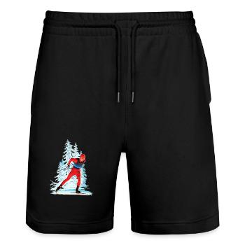 Ski de fond - Short de jogging bio TRAINER Stanley/Stella unisexe - noir - Devant - Nik (191cm) & Marisol (170cm)