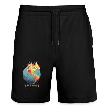 Die Welt Brennt - Stanley/Stella Unisex Bio Joggingshorts Trainer  - Schwarz - Vorne - Nik (191cm) & Marisol (170cm)