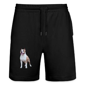 Terrier américain du Staffordshire - Short de jogging bio TRAINER Stanley/Stella unisexe - noir - Devant - Nik (191cm) & Marisol (170cm)