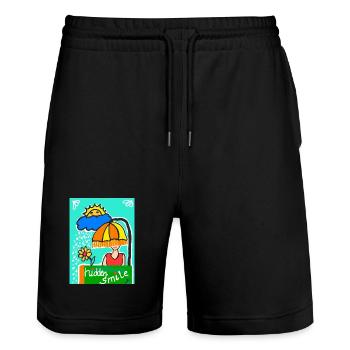 EG Frau I positive Sprüche I Muttertag I Urlaub - Stanley/Stella Unisex Bio Joggingshorts Trainer  - Schwarz - Vorne - Nik (191cm) & Marisol (170cm)
