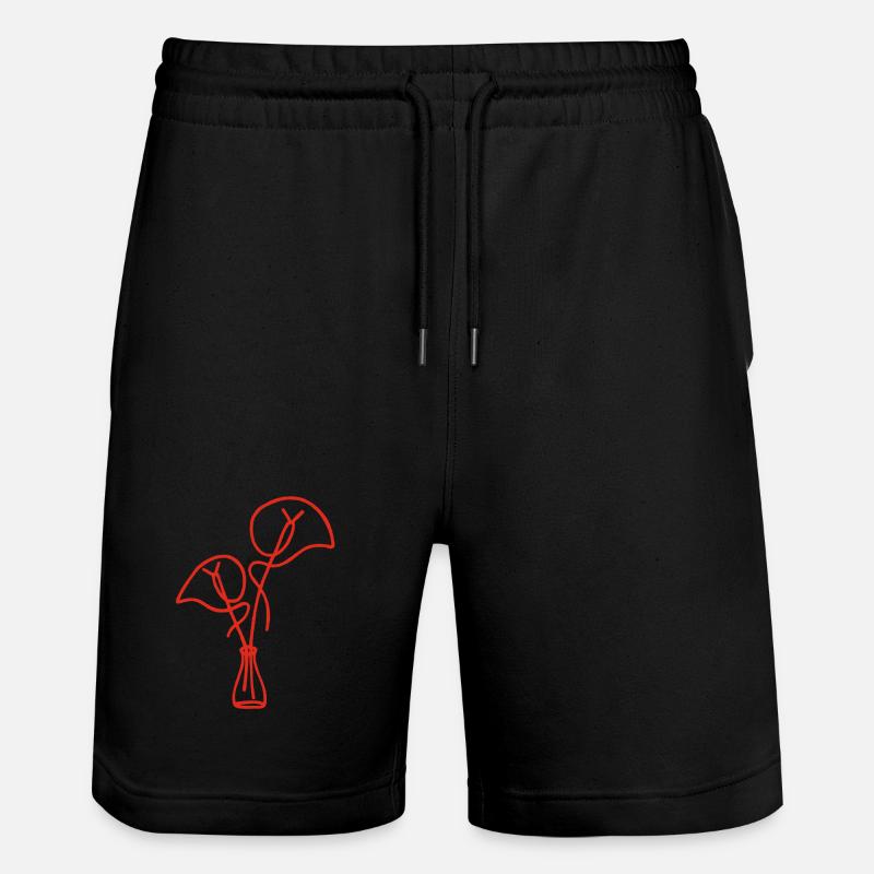 esquisse florale rouge - Short de jogging bio TRAINER Stanley/Stella unisexe - noir