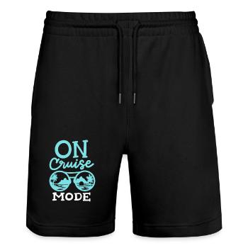 Kreuzfahrt Urlaub - Stanley/Stella Unisex Bio Joggingshorts Trainer  - Schwarz - Vorne - Nik (191cm) & Marisol (170cm)