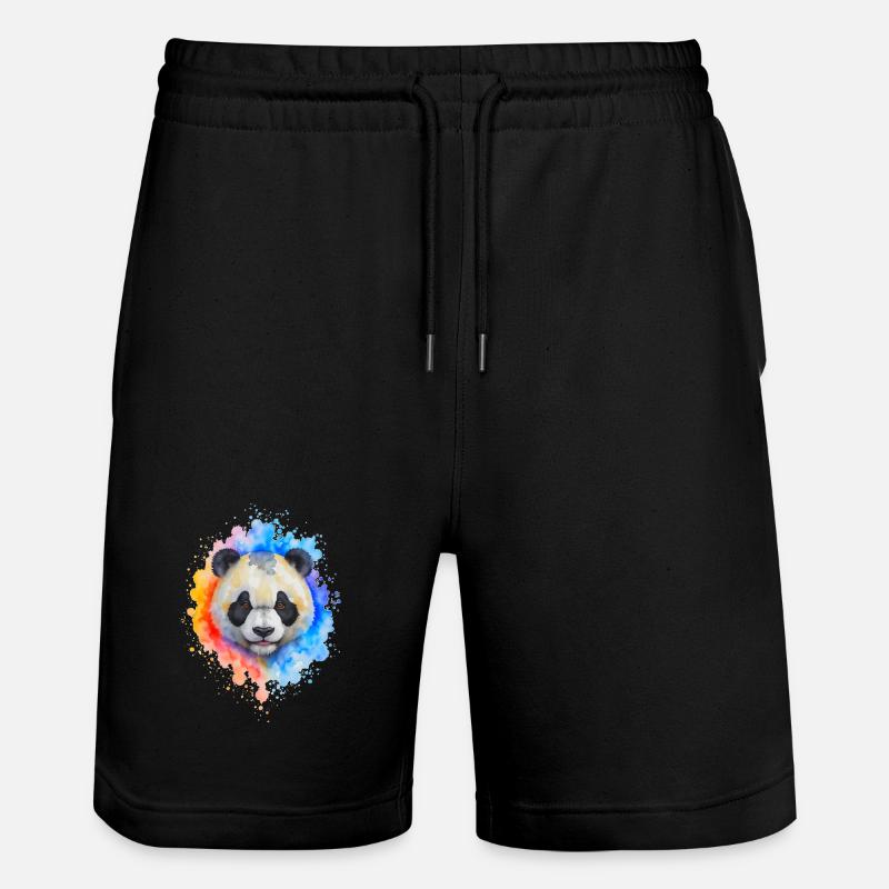 Éclaboussure de panda aquarelle - Short de jogging bio TRAINER Stanley/Stella unisexe - noir