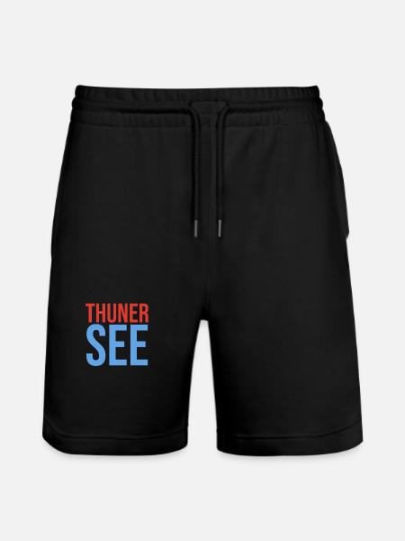 Thunersee Souvenir T-Shirt - Stanley/Stella Unisex Bio Joggingshorts Trainer - Schwarz