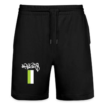 Lagos Nigeria Urban Art Souvenir - Stanley/Stella Unisex Bio Joggingshorts Trainer  - Schwarz - Vorne - Nik (191cm) & Marisol (170cm)