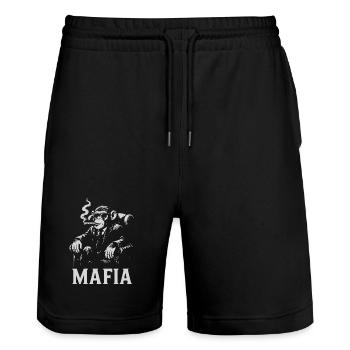 Mafia Gorilla en Fumée et Costume - Short de jogging bio TRAINER Stanley/Stella unisexe - noir - Devant - Nik (191cm) & Marisol (170cm)
