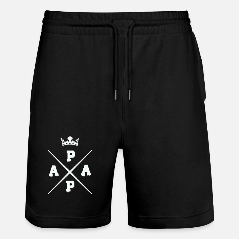 Crossing Dad Crown Logo - Stanley/Stella Trainer Unisex Organic Jogging Shorts - black