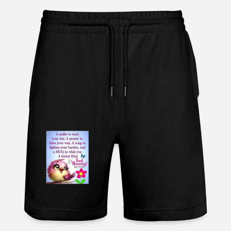 Morgendliche Vogelfreude - Stanley/Stella Unisex Bio Joggingshorts Trainer  - Schwarz