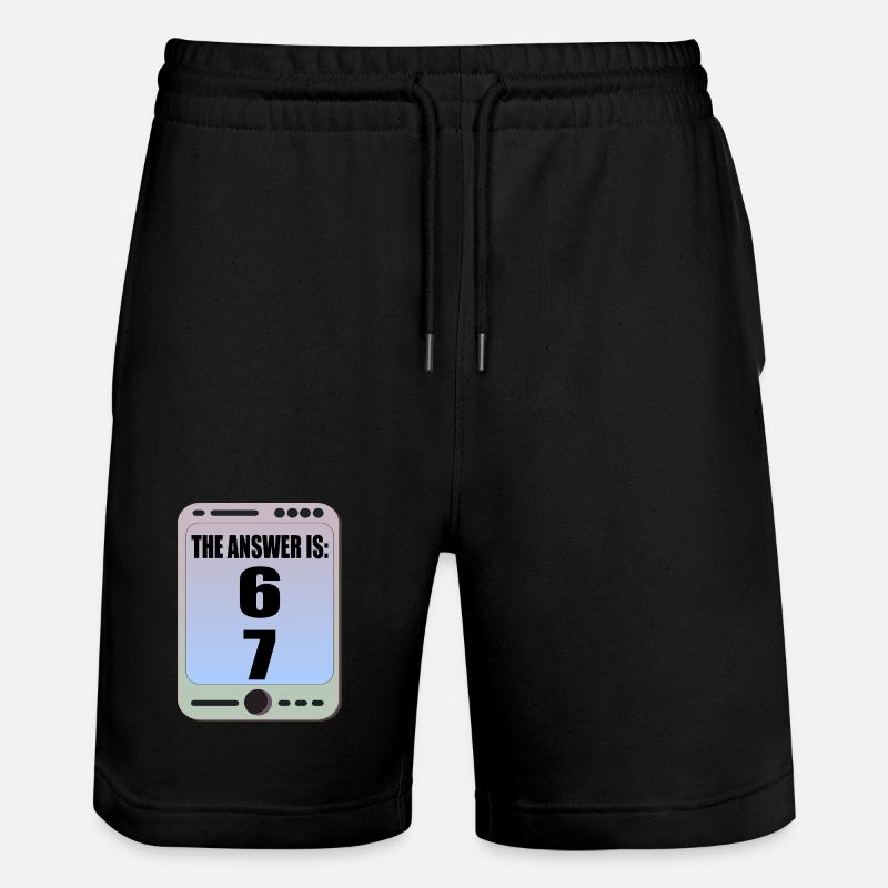 Sechs Sieben 6 7 Meme - Stanley/Stella Unisex Bio Joggingshorts Trainer  - Schwarz