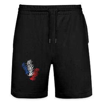 Strasbourg Street Art - Stanley/Stella Trainer Unisex Organic Jogging Shorts - black - Front - Nik (191cm) & Marisol (170cm)