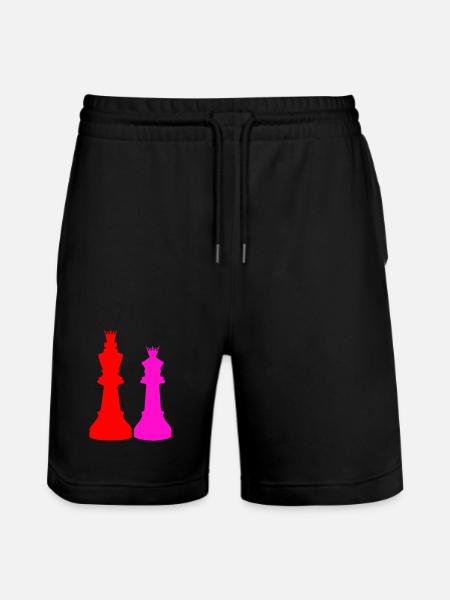 Double Chess Queen Silhouettes - Stanley/Stella Trainer Unisex Organic Jogging Shorts - black