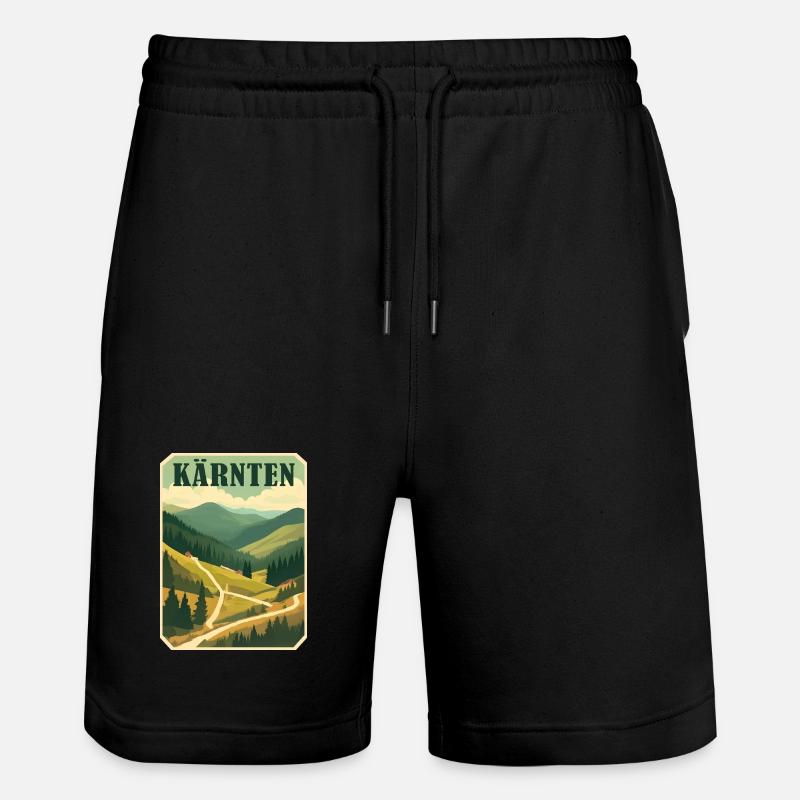 Kärnten retro Motiv - Stanley/Stella Unisex Bio Joggingshorts Trainer  - Schwarz