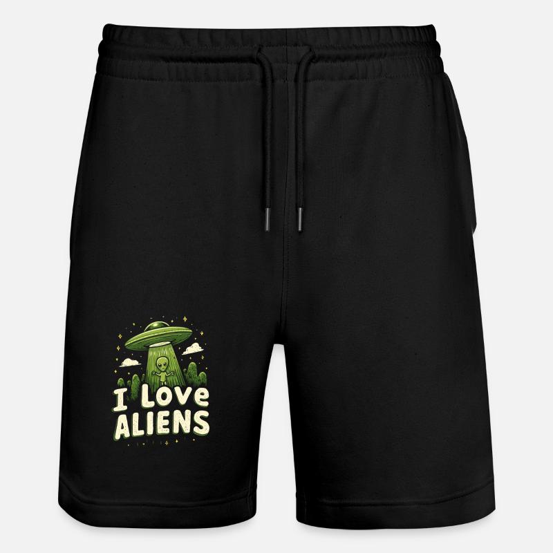 J’adore les extraterrestres - Short de jogging bio TRAINER Stanley/Stella unisexe - noir