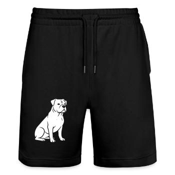 Hund Hunde vektor art design - Stanley/Stella Unisex Bio Joggingshorts Trainer  - Schwarz - Vorne - Nik (191cm) & Marisol (170cm)