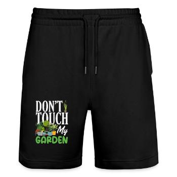 Garden & Plant Lovers Gifts - Stanley/Stella Trainer Unisex Organic Jogging Shorts - black - Front - Nik (191cm) & Marisol (170cm)