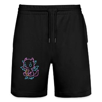 Le dragon du canot pluvial néon dans Neon Lines - Short de jogging bio TRAINER Stanley/Stella unisexe - noir - Devant - Nik (191cm) & Marisol (170cm)