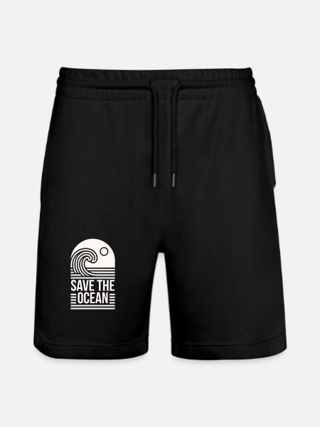 Save the ocean protection conservation quotes - Stanley/Stella Trainer Unisex Organic Jogging Shorts - black