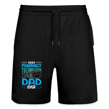 Pharmacist Pharmaceutical Technical - Stanley/Stella Trainer Unisex Organic Jogging Shorts - black - Front - Nik (191cm) & Marisol (170cm)
