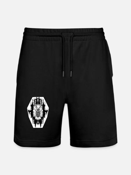 Schwarz-Weiß Scrab Design Nr. 6 - Stanley/Stella Unisex Bio Joggingshorts Trainer  - Schwarz
