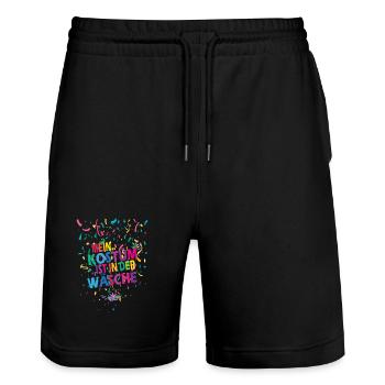 Mon costume est dans la buanderie - Carnaval - Dit - Short de jogging bio TRAINER Stanley/Stella unisexe - noir - Devant - Nik (191cm) & Marisol (170cm)